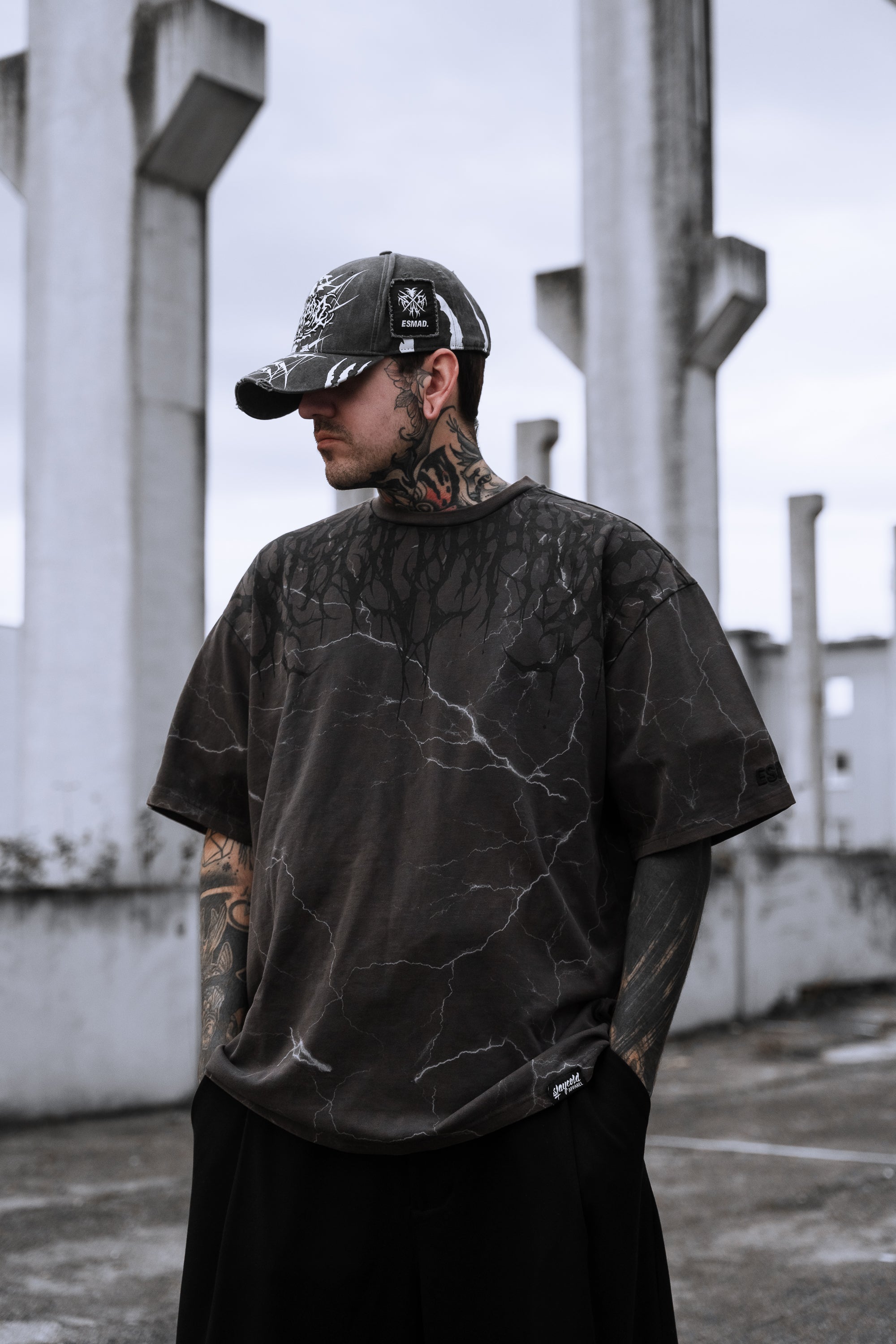 Reign Of Blood (acid washed storm) - Heavy Oversized T-Shirt 250GSM