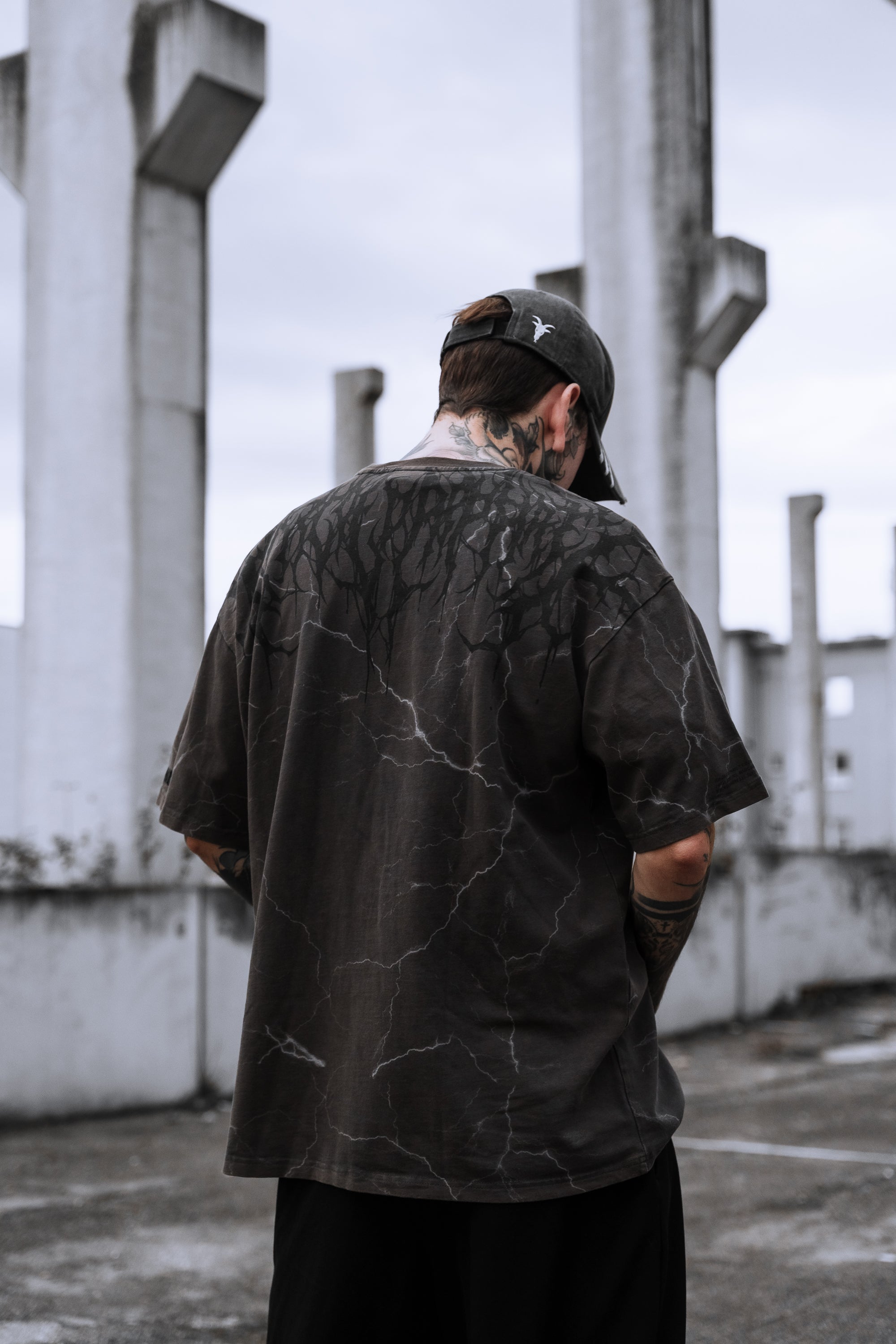 Reign Of Blood (acid washed storm) - Heavy Oversized T-Shirt 250GSM