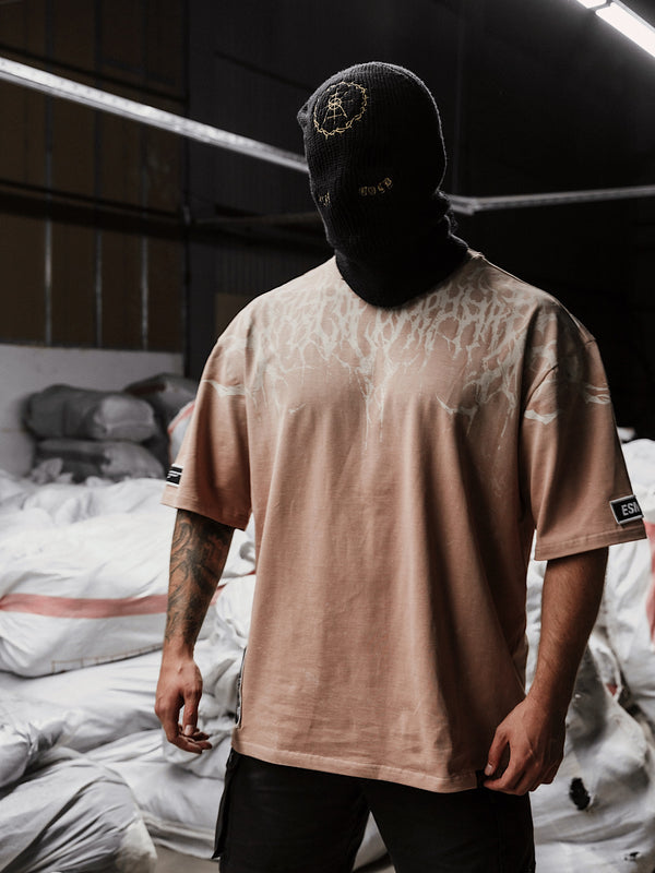 Reign Of Blood (coral) - Heavy Oversized T-Shirt (250GSM) Lifestyle Image