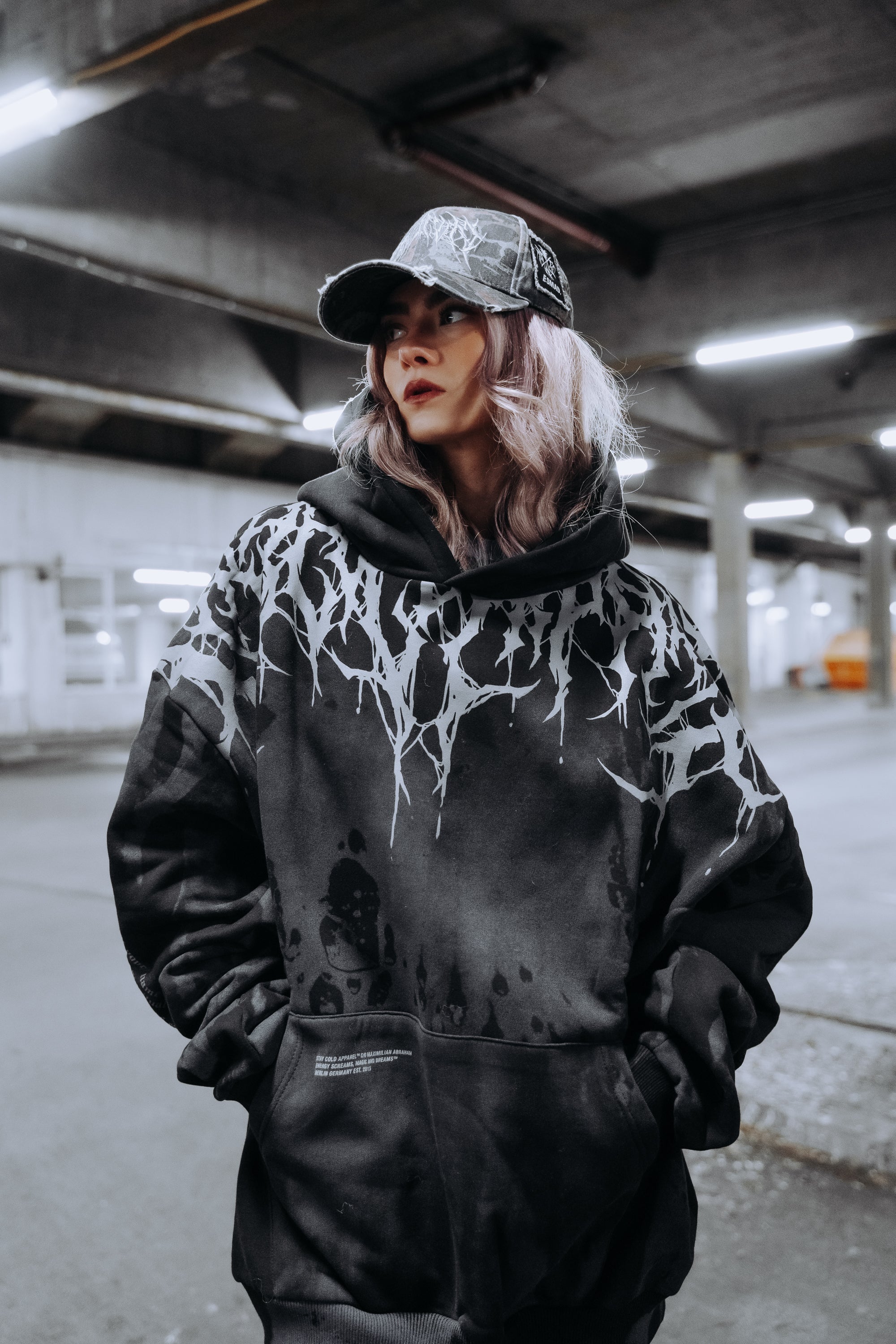 Reign Of Blood (grey dye) - Oversized Hoodie (350GSM)