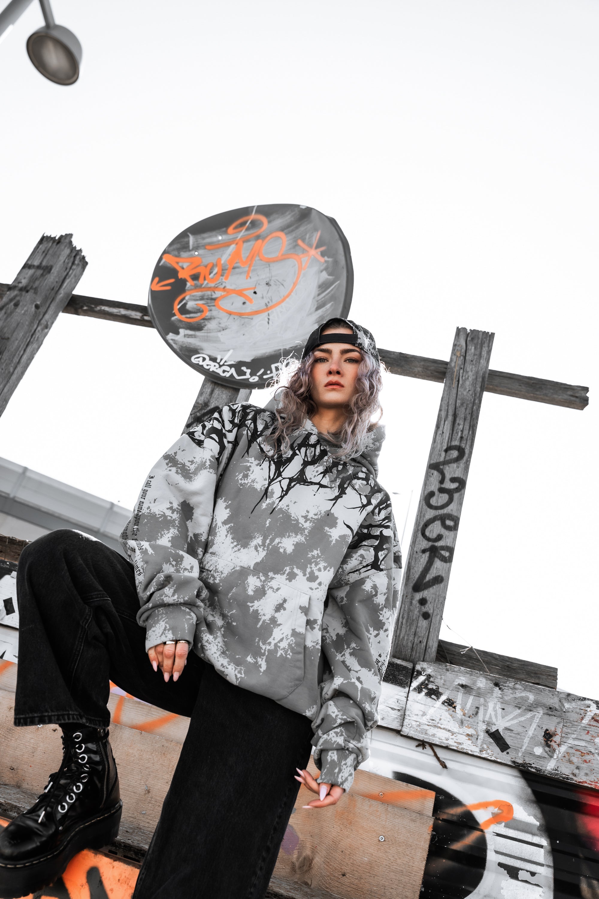 Reign Of Blood (light grey) - Heavy Oversized Hoodie (400GSM)