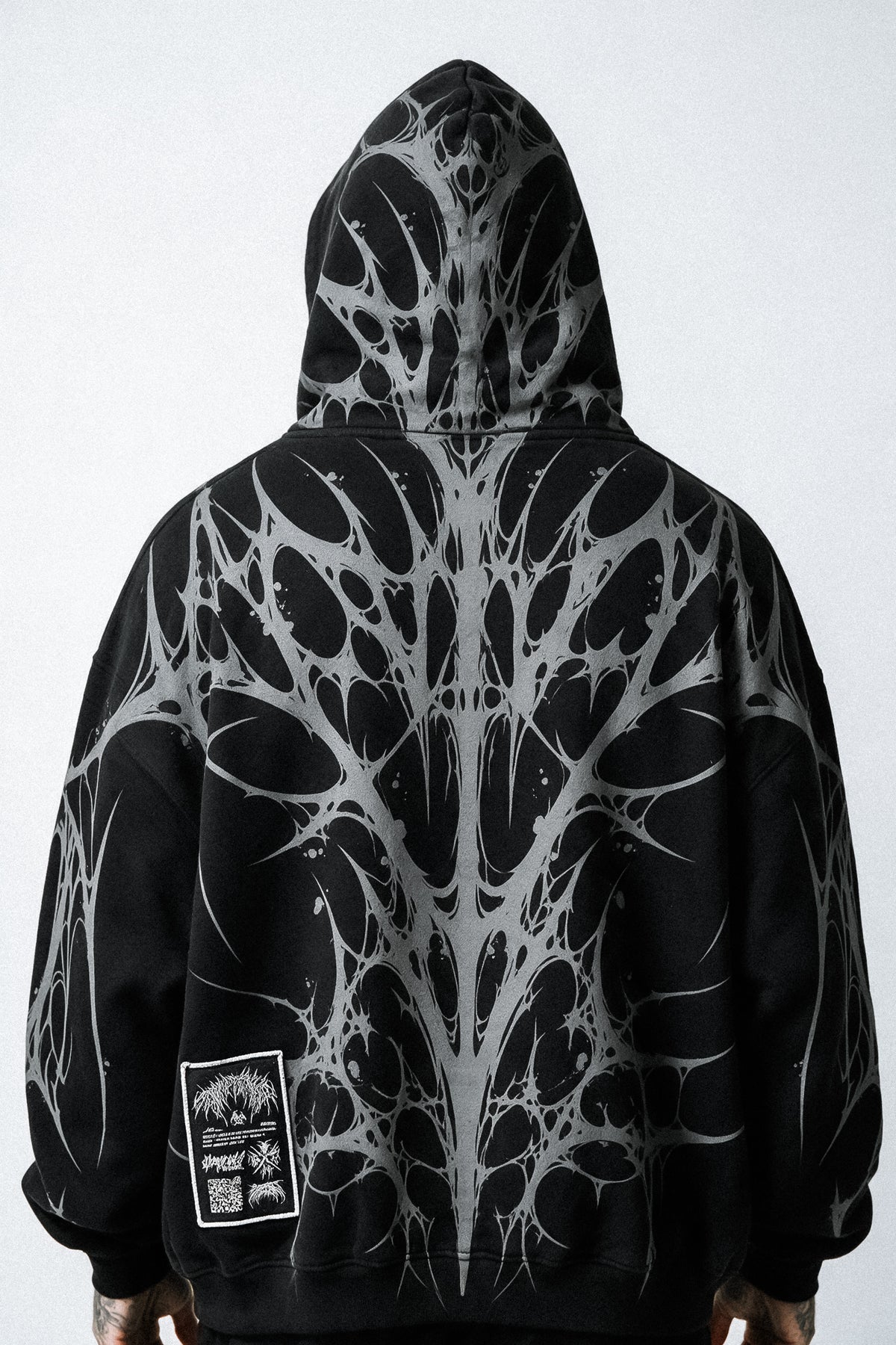 Ripcage (Black) - Heavy Oversized Hoodie (400GSM)