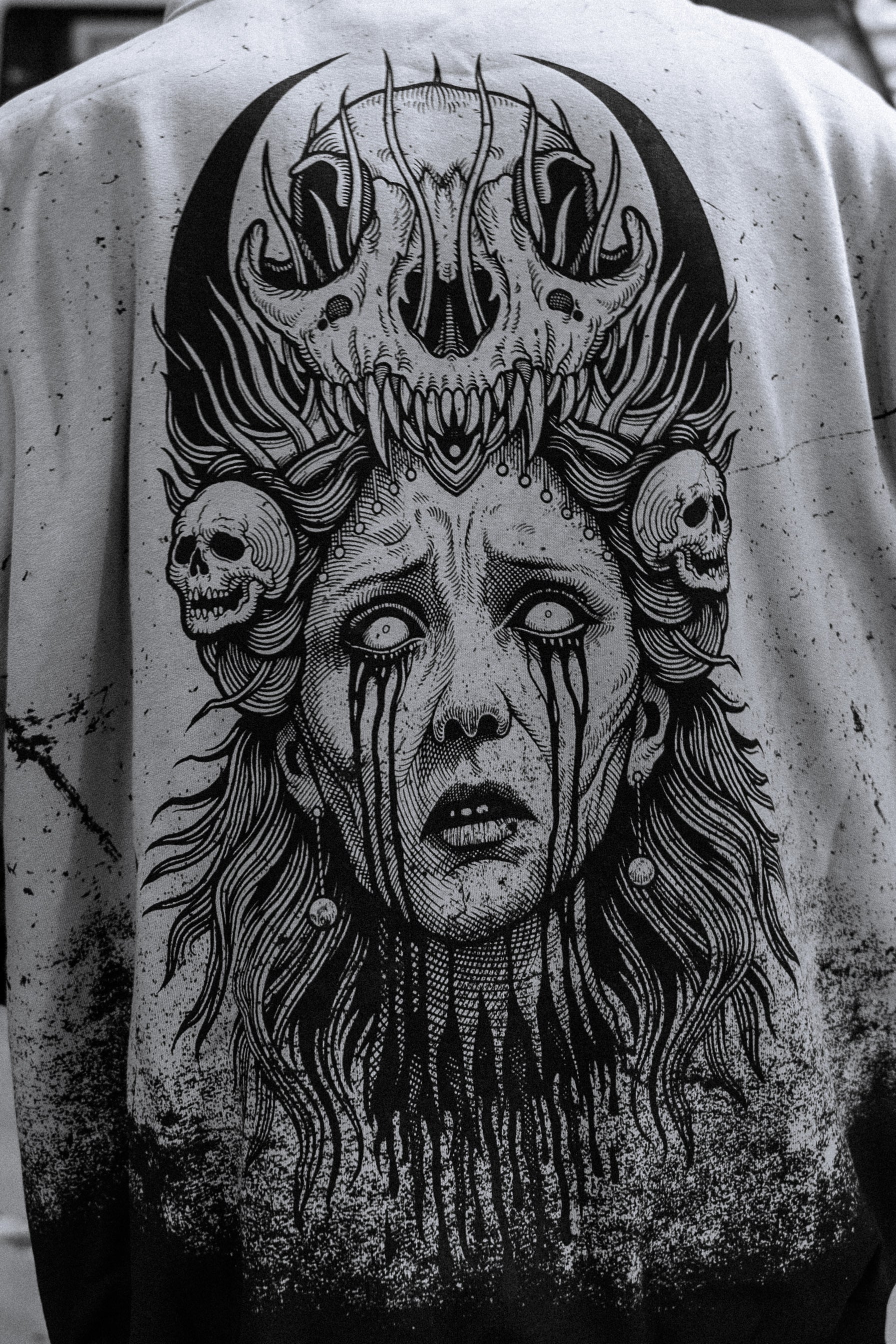 Saint of Nothing (Grey Grunge) - Oversized Hoodie (350GSM)