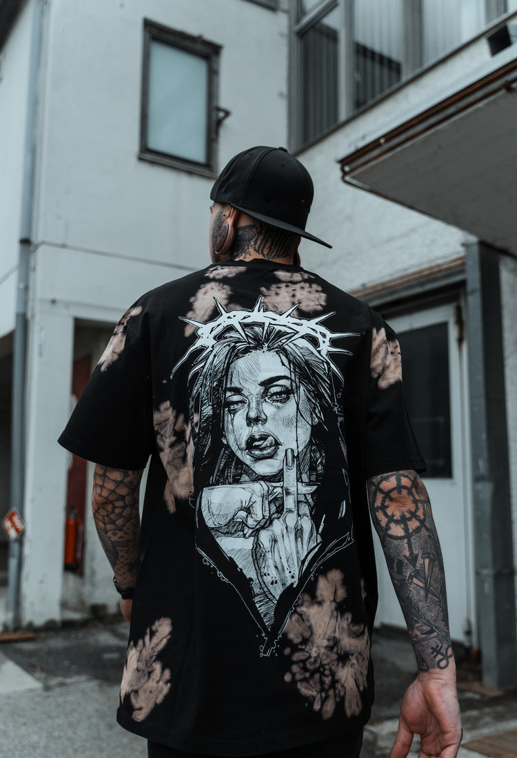 Middle Finger Up - T-Shirt (Rusty Bleached) Image 1