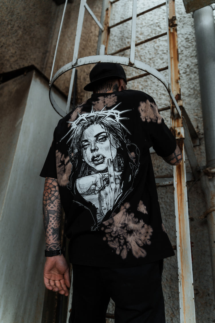 Middle Finger Up - T-Shirt (Rusty Bleached) Image 4