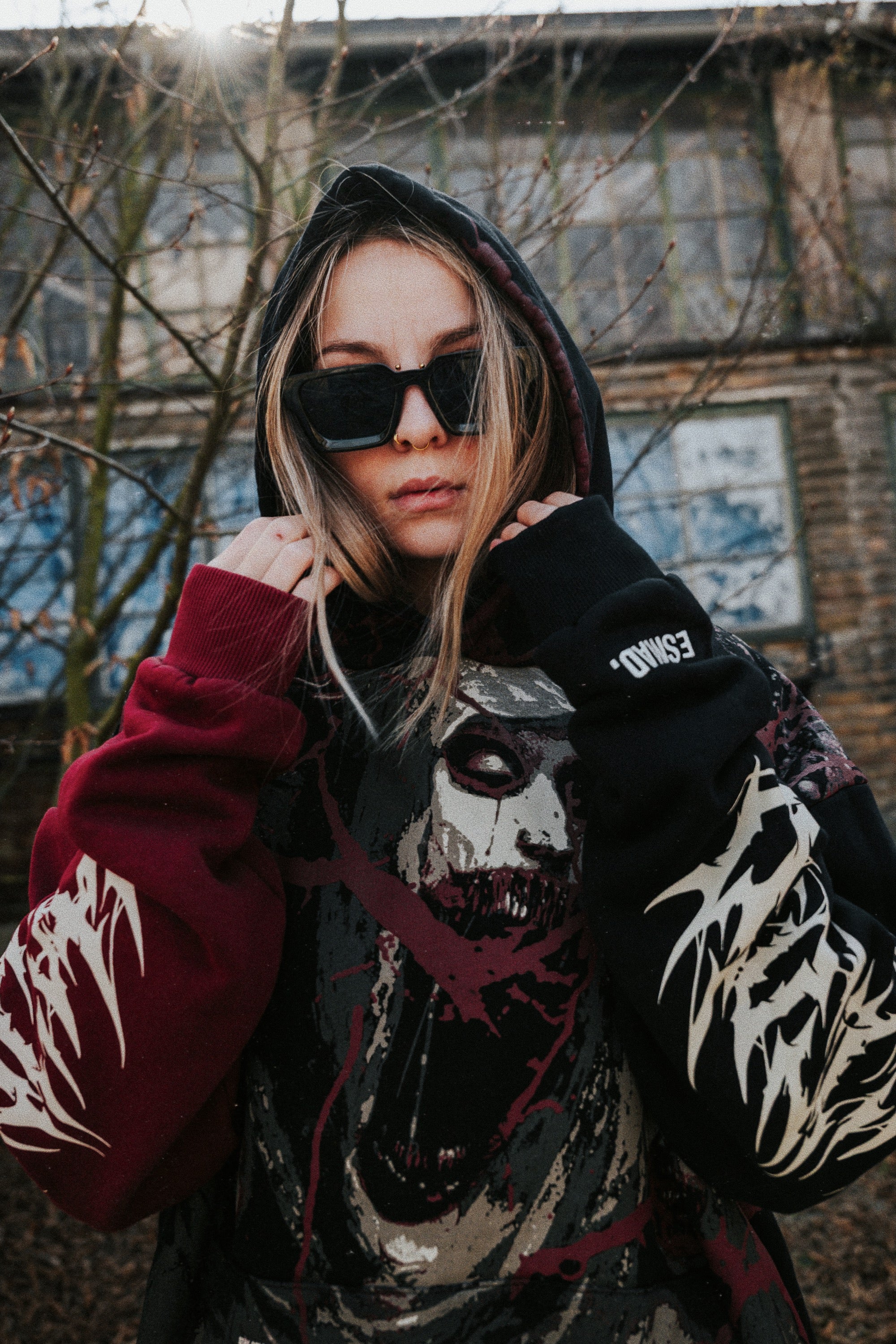 Tears of God (black) - Heavy Oversized Hoodie (400GSM)