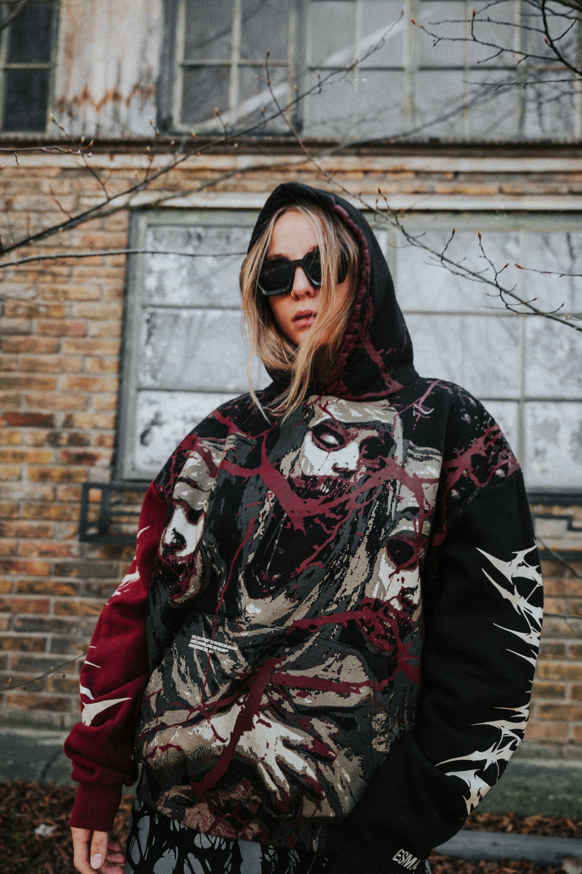 Tears of God (black) - Heavy Oversized Hoodie (400GSM)