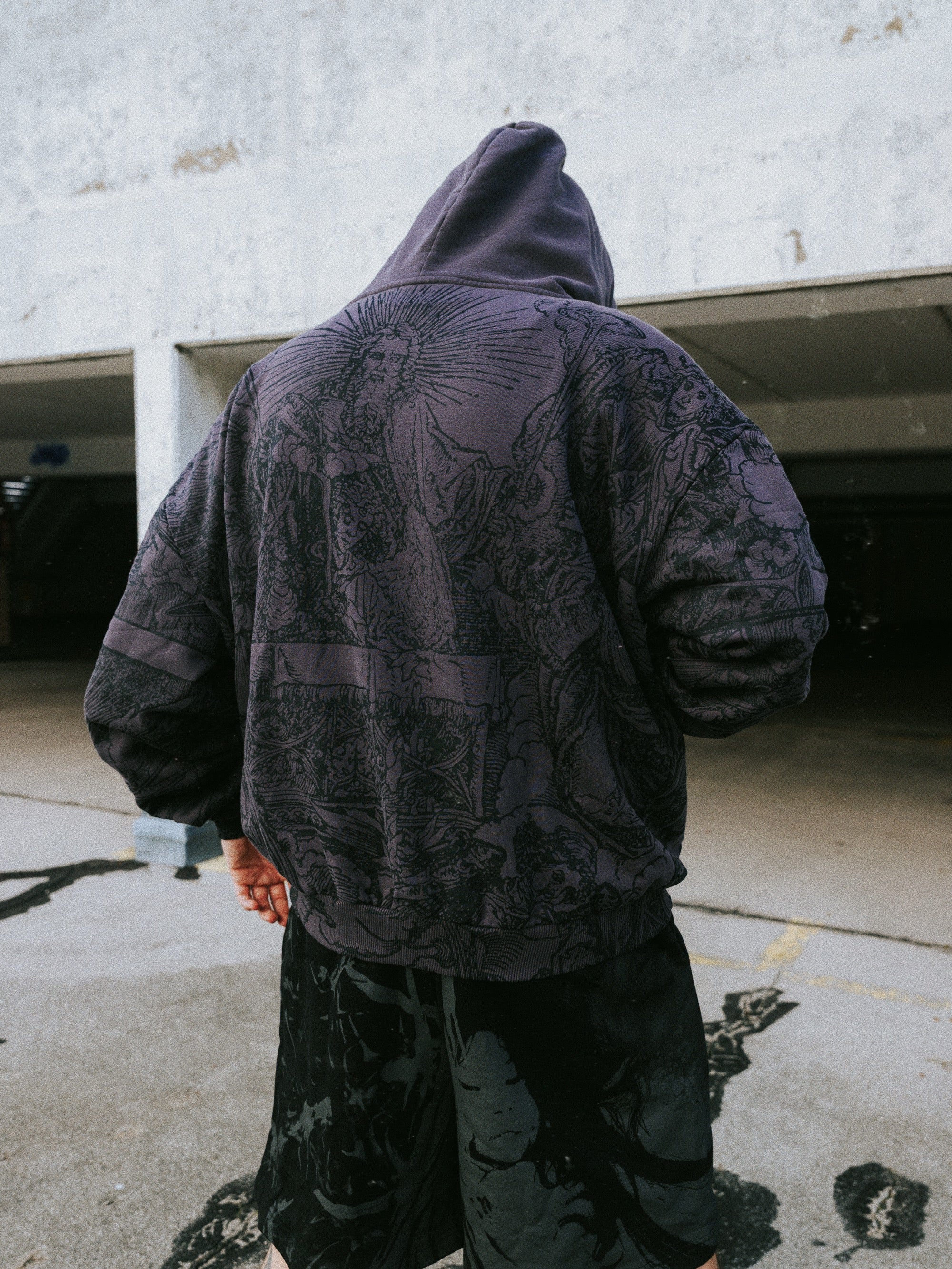 The Blackened Sun (dark grey) - Oversized Hoodie (350GSM)