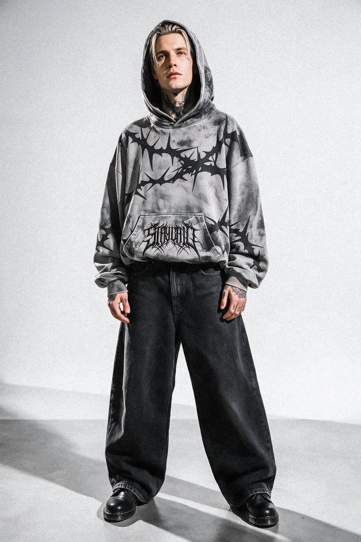 Thornwave (Silver) - Heavy Oversized Hoodie (400GSM)