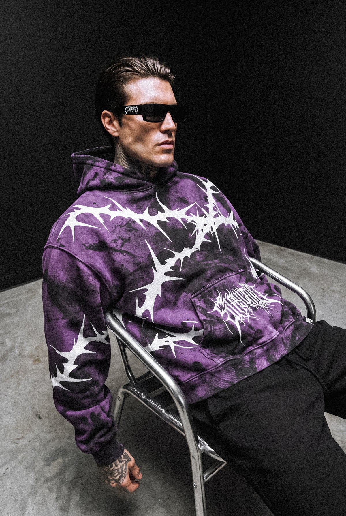 Thornwave (Purple) - Heavy Oversized Hoodie (400GSM)