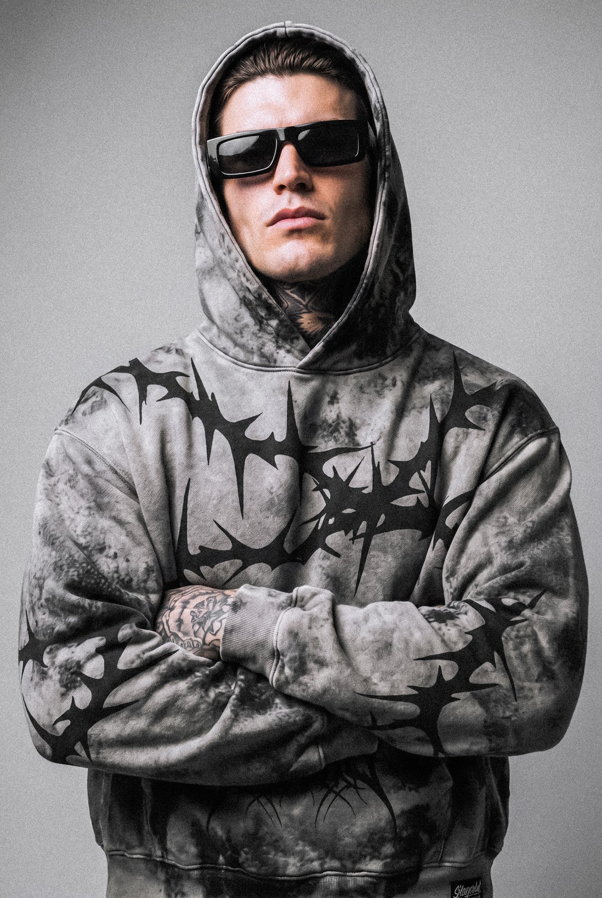 Thornwave (Silver) - Heavy Oversized Hoodie (400GSM)