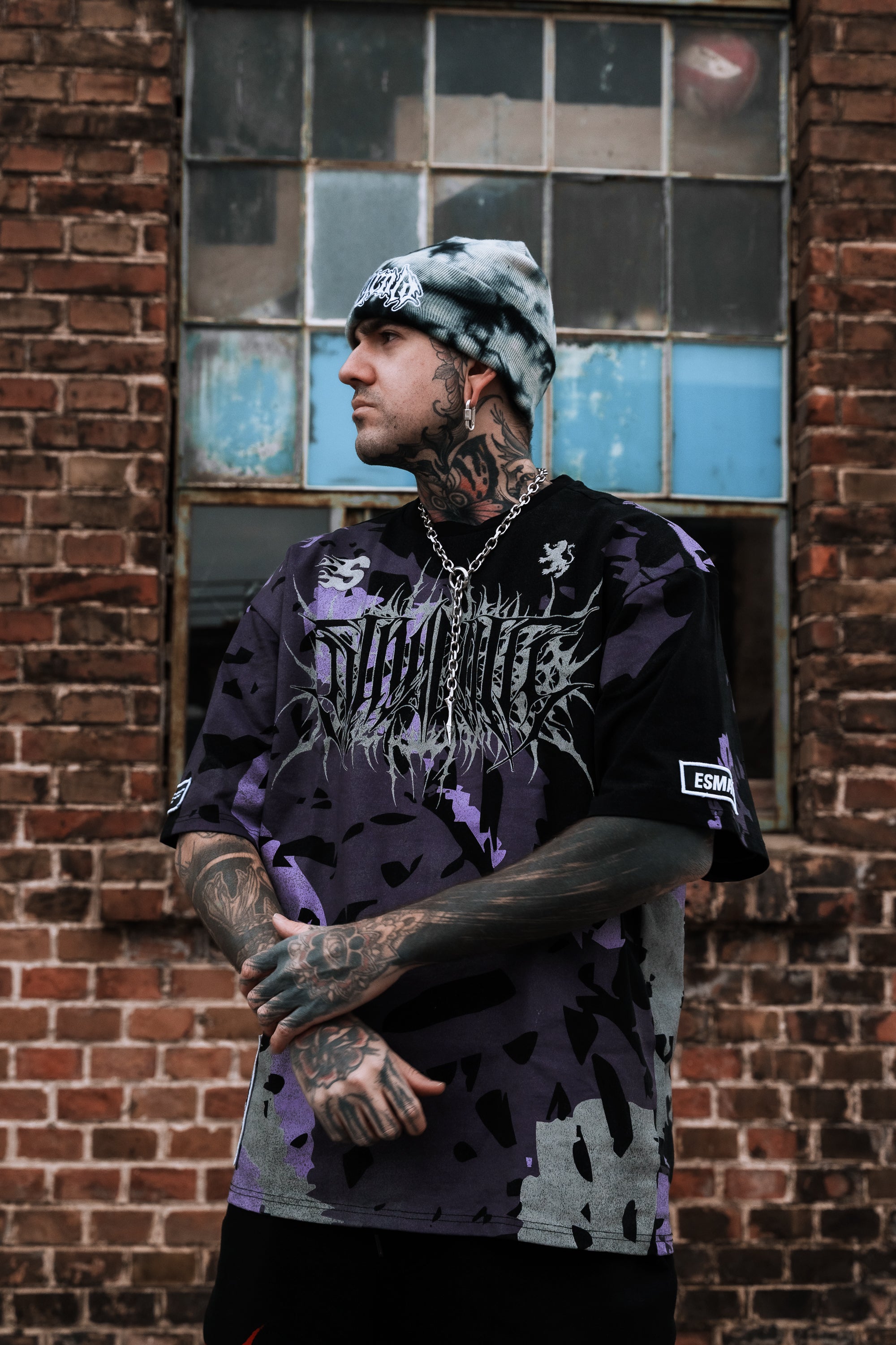Urban Hazard (purple camo) - Heavy Oversized T-Shirt (250GSM)