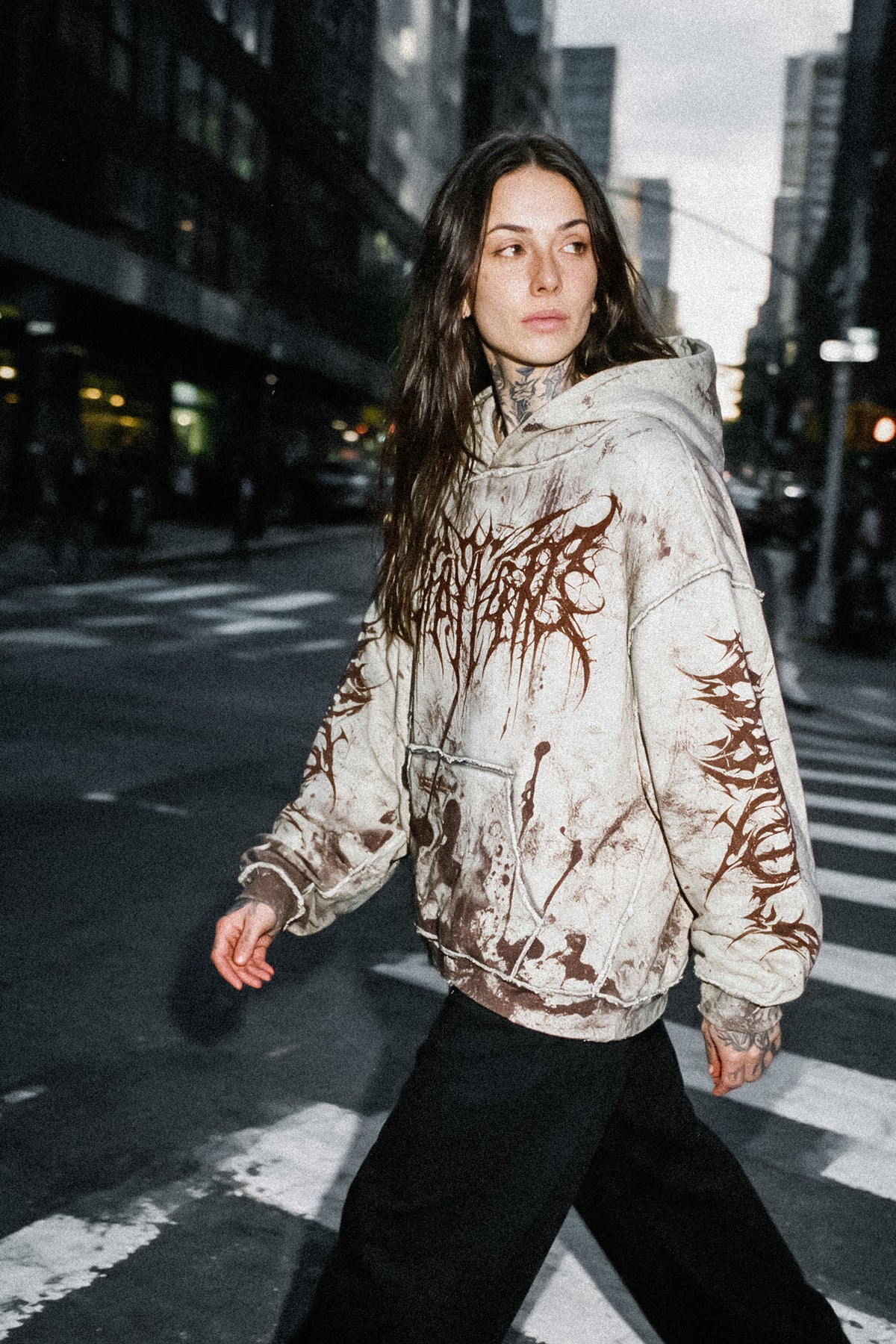 Void Woven (Dark Sand) - Heavy Oversized Hoodie (400GSM)