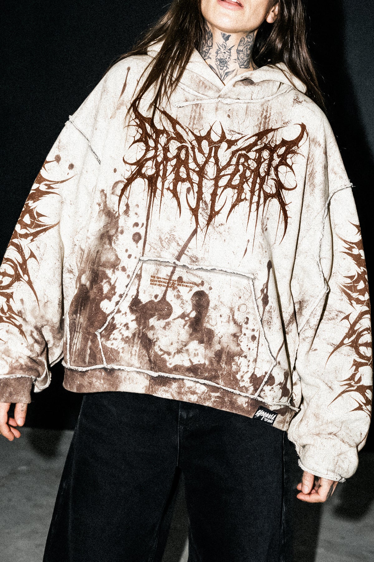 Void Woven (Dark Sand) - Heavy Oversized Hoodie (400GSM)