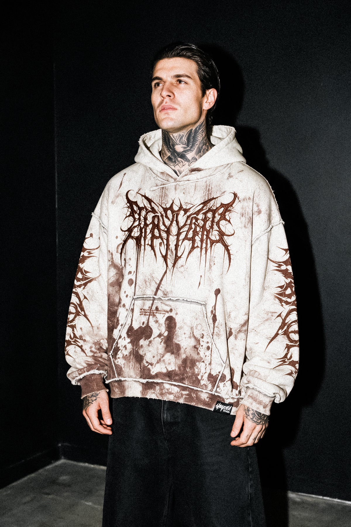 Void Woven (Dark Sand) - Heavy Oversized Hoodie (400GSM)