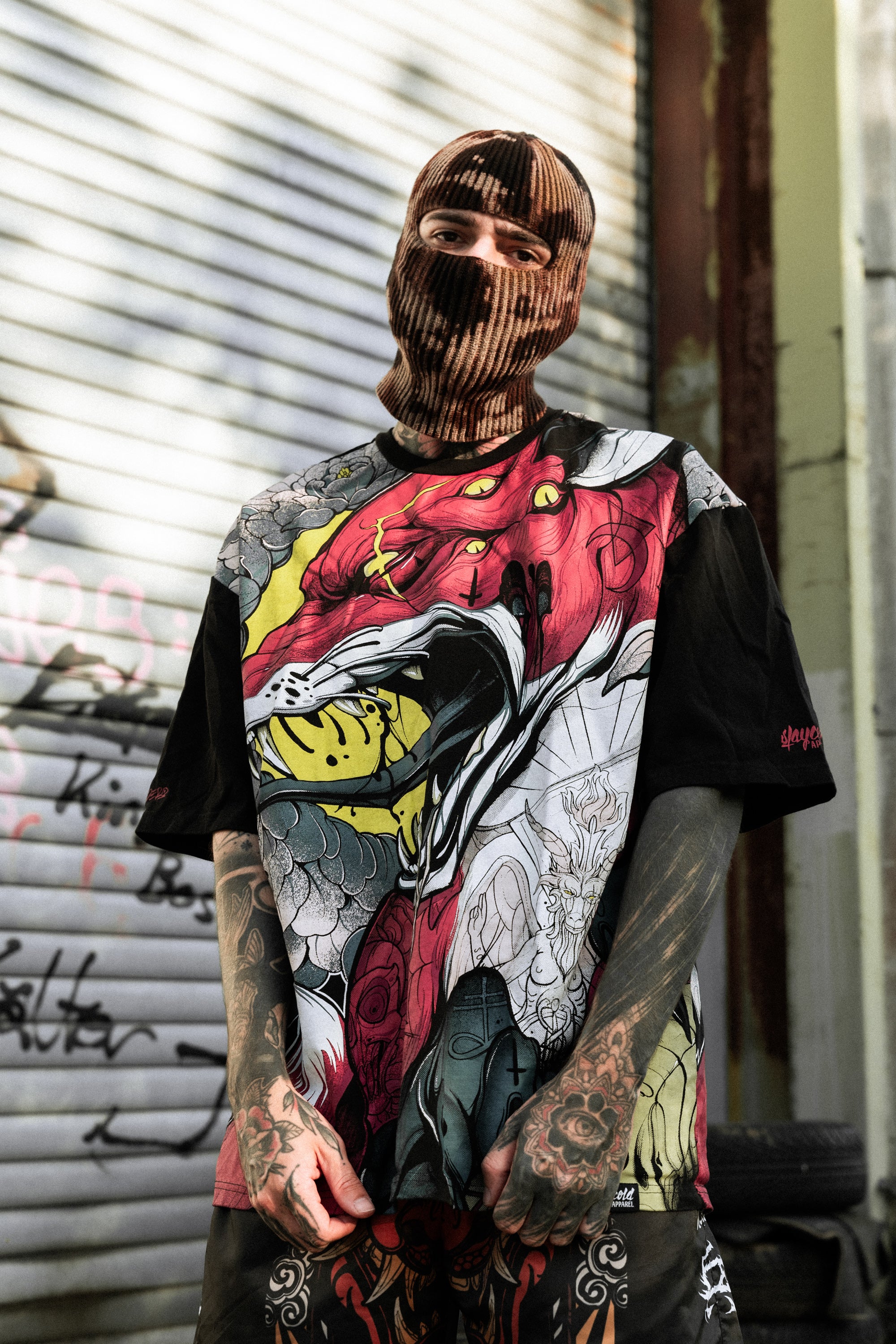 Zombie Fox (allover) - Oversized T-Shirt (200GSM)