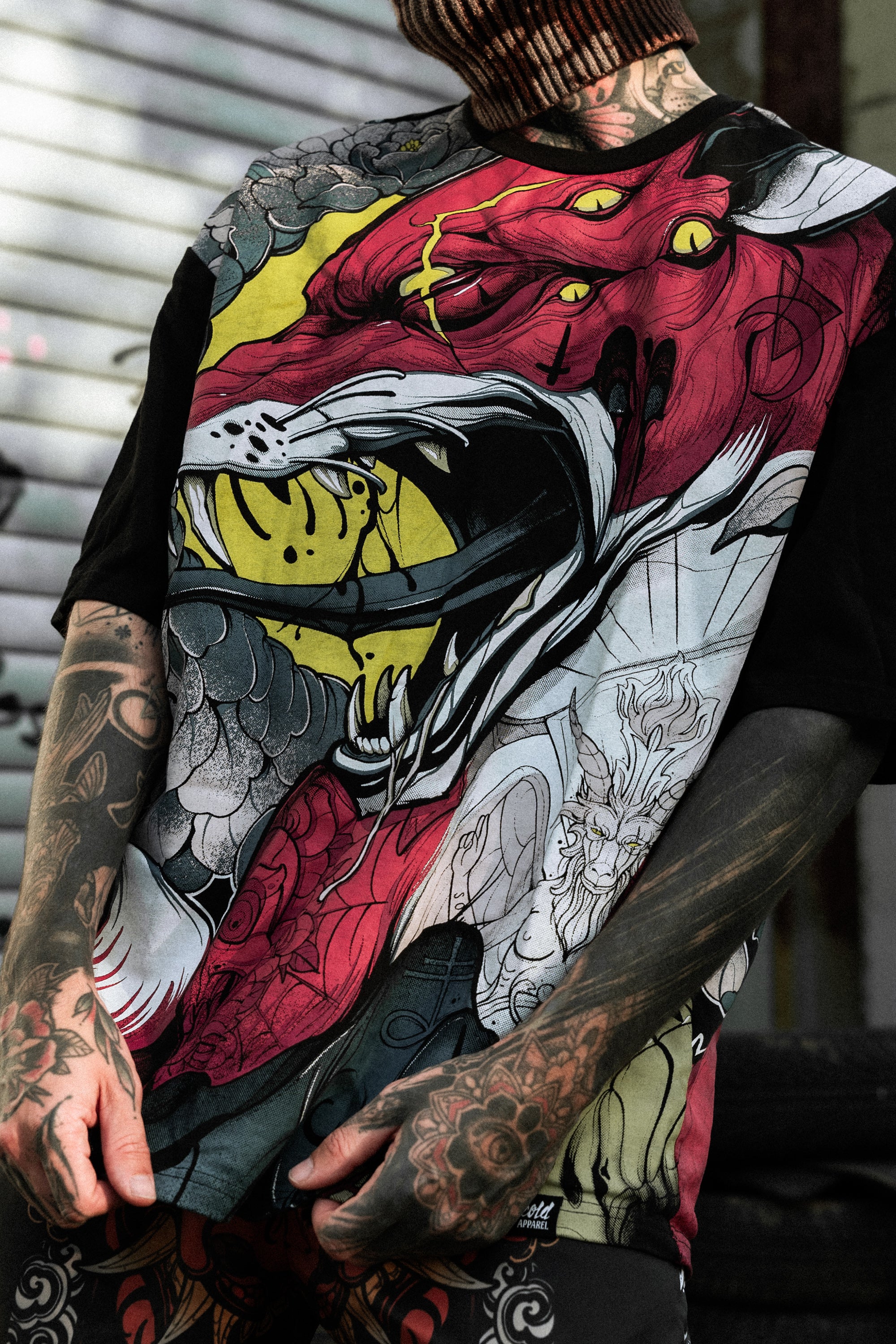 Zombie Fox (allover) - Oversized T-Shirt (200GSM)