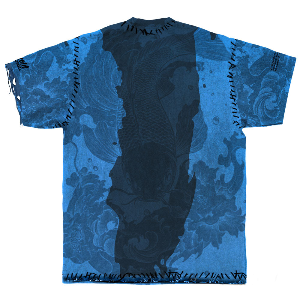 トップス coldrain BLUE BLAZE PHOTO T-SHIRT XXL Drowned (blue) - Heavy Oversized T-Shirt (250GSM)
