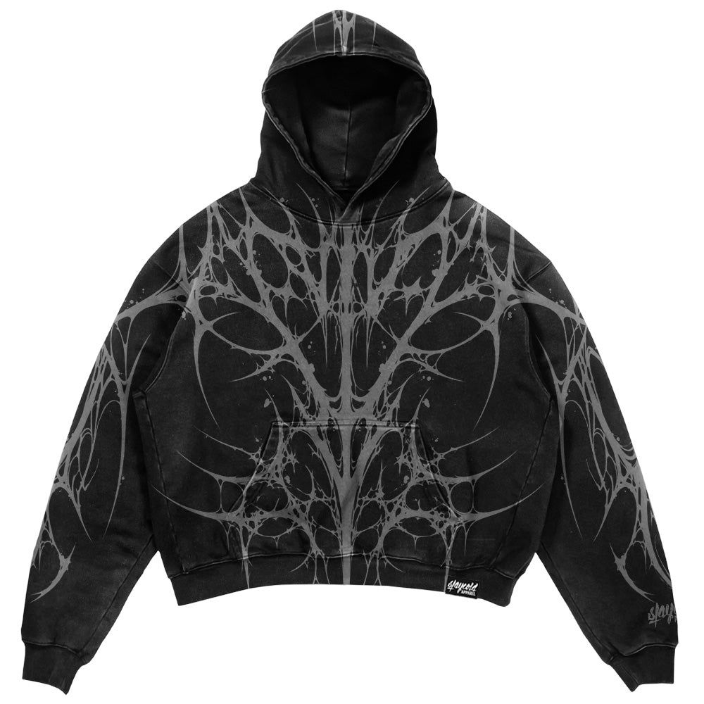 Ripcage (Black) - Heavy Oversized Hoodie (400GSM)