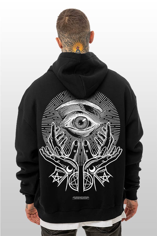 All Seeing Eye Oversized Hoodie 3XL Black
