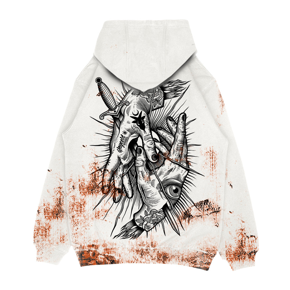 Think Twice (rusty bleach) - Oversized Hoodie (350GSM)