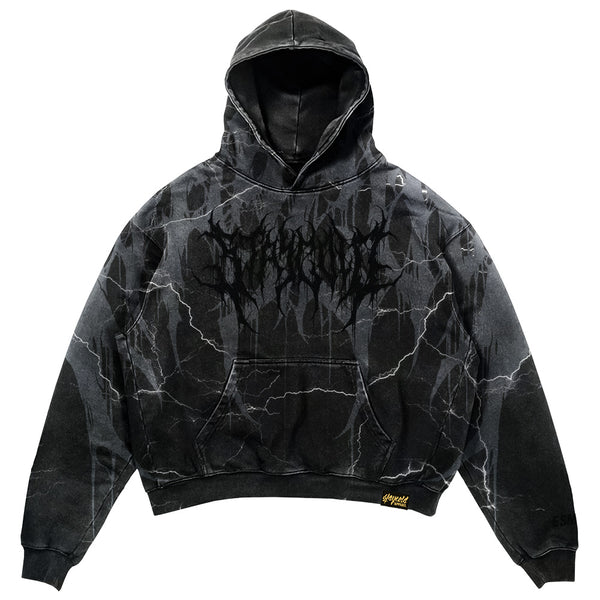 Bloodshot - Heavy Oversized Hoodie (Black Acid) 400GSM Mockup