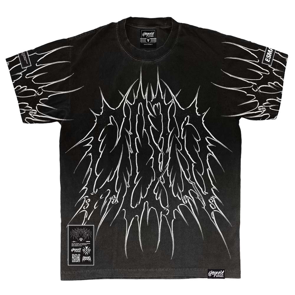 Black Razor (Black Bleached) - Heavy Oversized T-Shirt (250GSM) Mockup