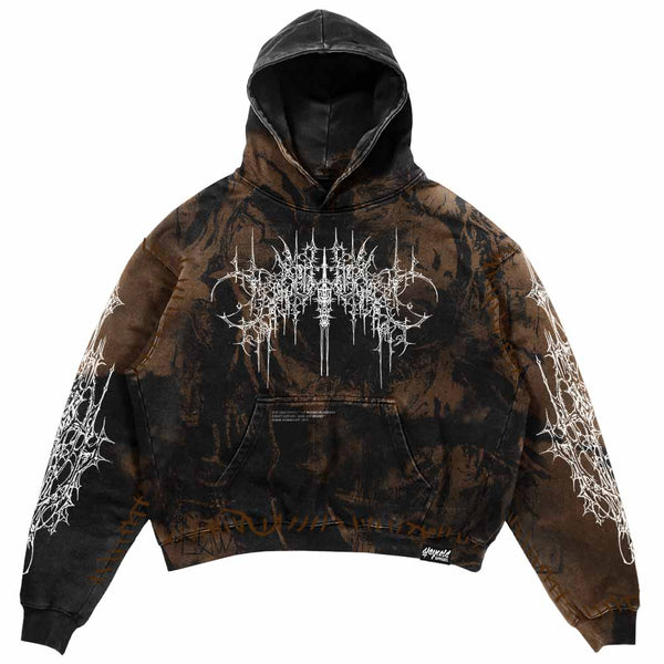 Chamber Of Chaos - Heavy Oversized Hoodie (brown) 400GSM Mockup