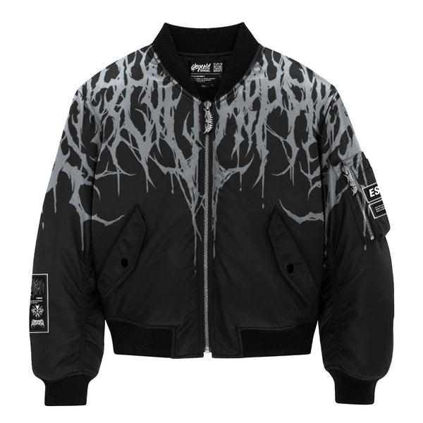 Reign Of Blood (grey) - Bomber Jacket (Acid Washed) Mockup