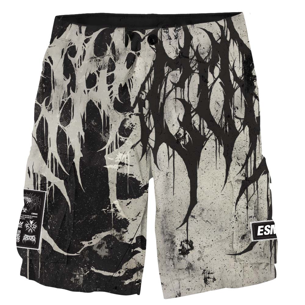 Grimfall (Half Half) - Cargo Shorts (260GSM) Mockup