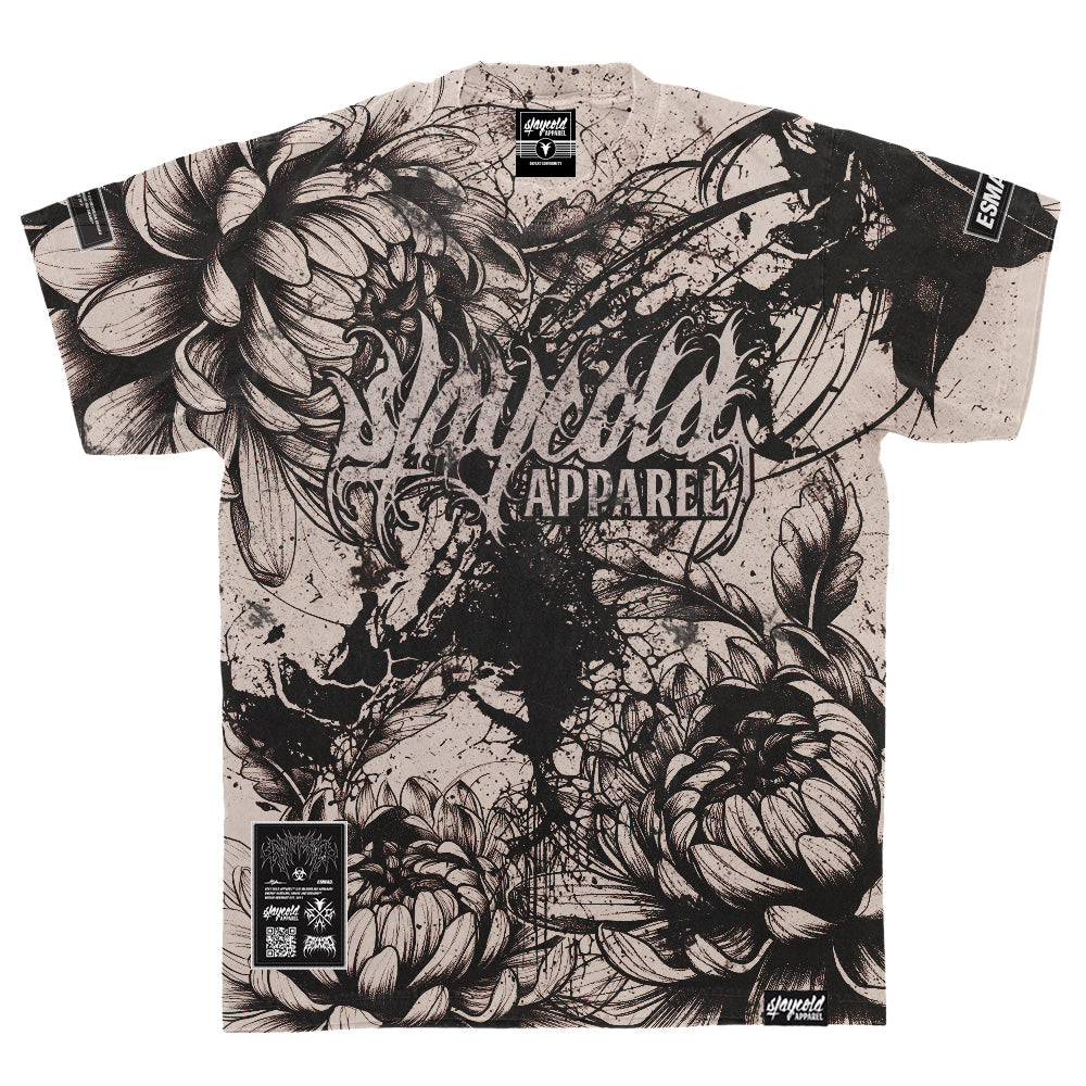 Bloomwound (Allover) - Heavy Oversized T-Shirt (250GSM) Mockup