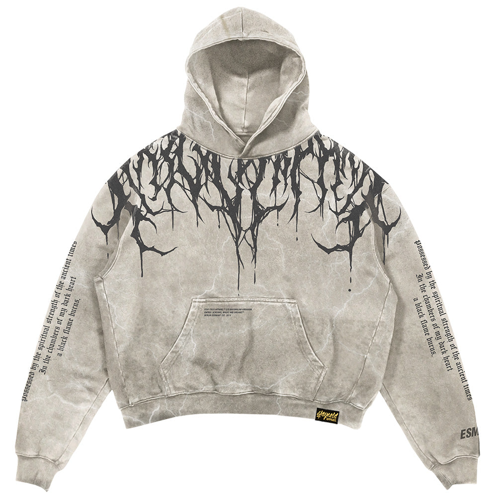 Reign Of Blood Grey Edition - Heavy Oversized Hoodie (400GSM) Mockup