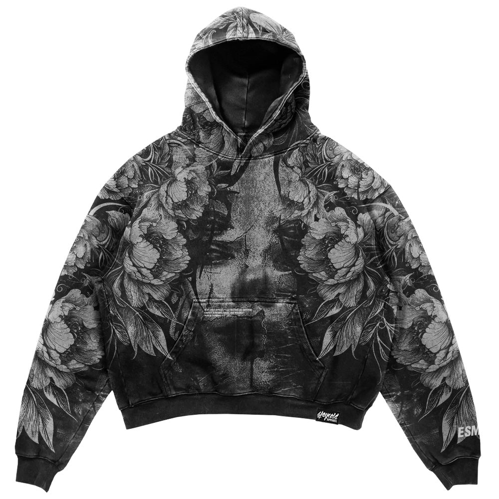 Heart Like Winter (allover) - Heavy Oversized Hoodie (400GSM) Mockup