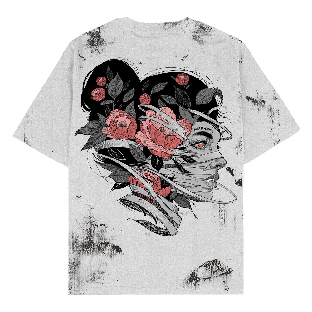 Dead Bloom (dirty grey) - Oversized T-Shirt (200GSM)