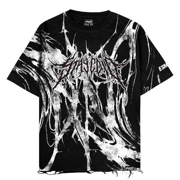 Black Flood (black) - Oversized T-Shirt (200GSM) Mockup