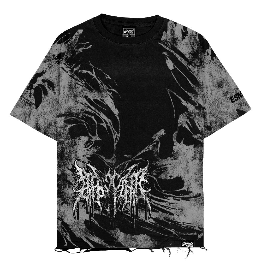 Bloodfire (grey) - Oversized T-Shirt (200GSM) Mockup