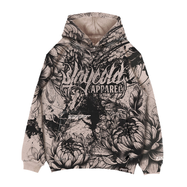 Bloomwound (allover) - Oversized Hoodie (350GSM) Mockup