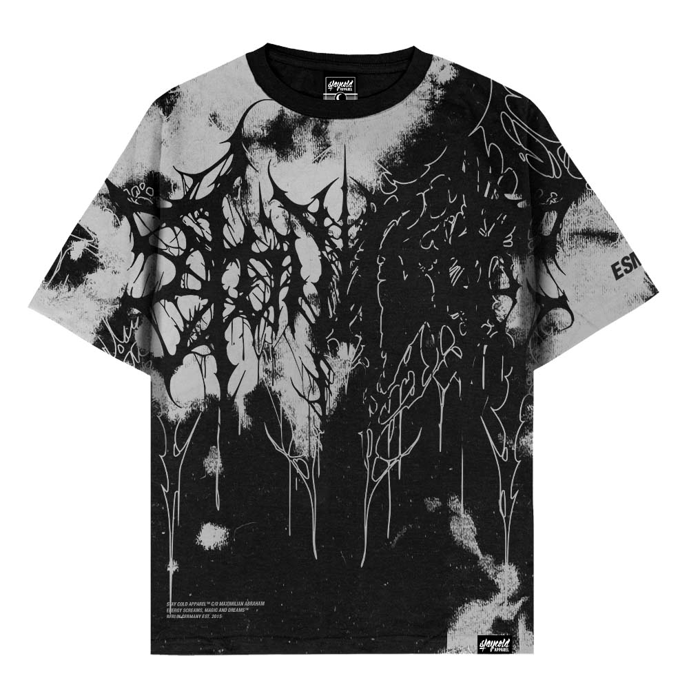 Black Torch (Petrol Bleached) - Heavy Oversized T-Shirt (250GSM)