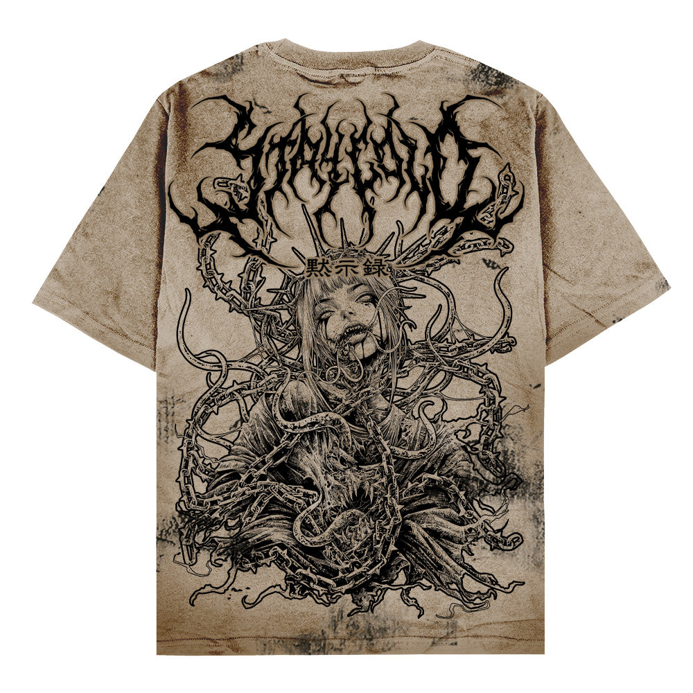 Gravewire (beige) - Oversized T-Shirt (200GSM) Mockup