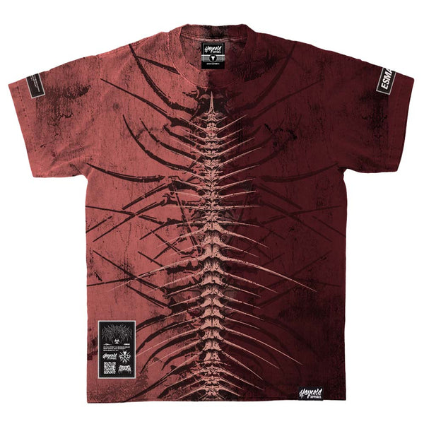 Lineage Of Dusk (half half red) - Heavy Oversized T-Shirt (250GSM) Mockup