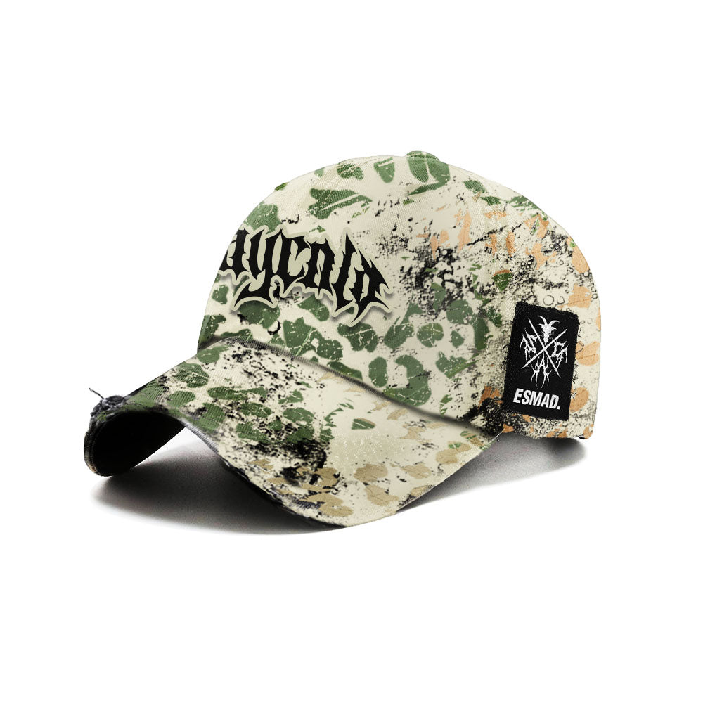 Night Ops (sand camo) - Distressed Baseball Cap Mockup