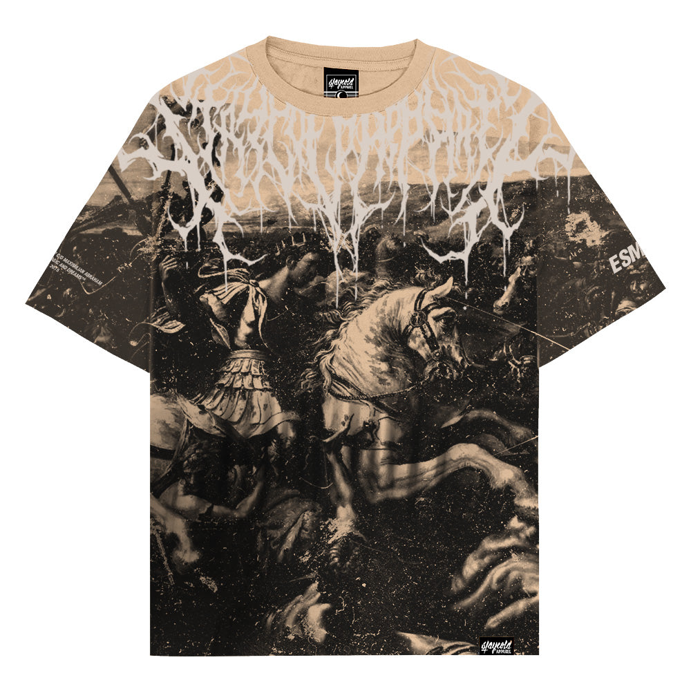 Reign Of Blood (beige) - Oversized T-Shirt (200GSM) Mockup