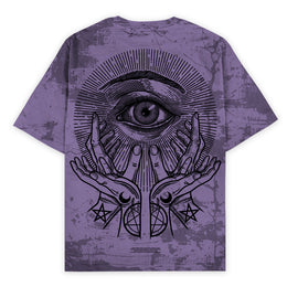 All Seeing Eye (purple) - Oversized T-Shirt (200GSM)