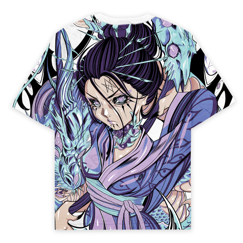 Geisha Reaper (allover) - Oversized T-Shirt (200GSM)
