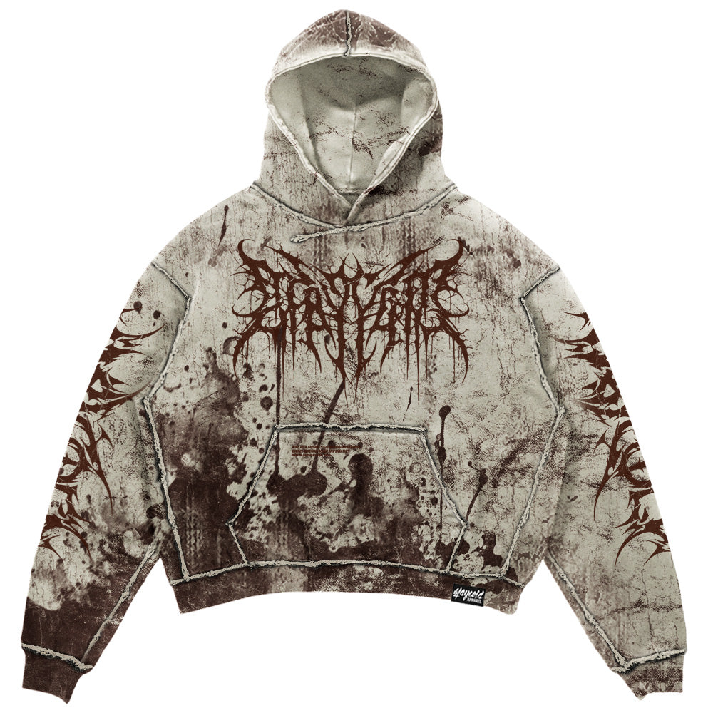 Void Woven (Dark Sand) - Heavy Oversized Hoodie (400GSM)