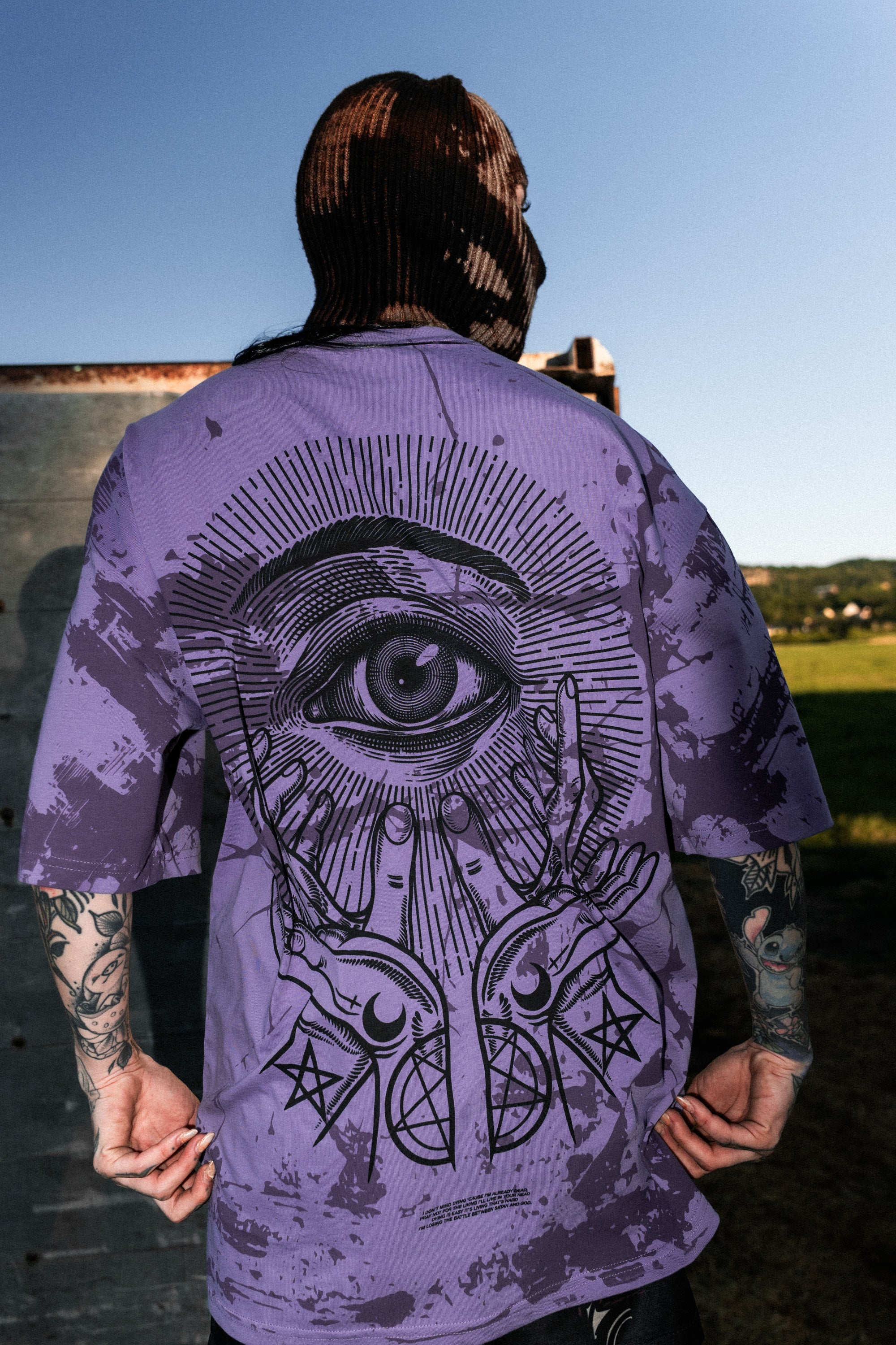 All Seeing Eye (purple) - Oversized T-Shirt (200GSM)