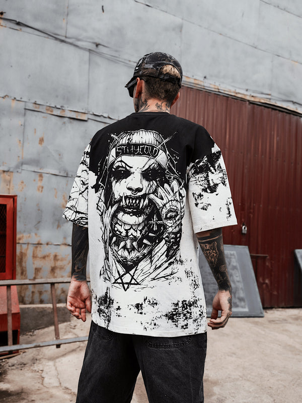 Attitude (Half Half) - Oversized T-Shirt (200GSM) Lifestyle Image