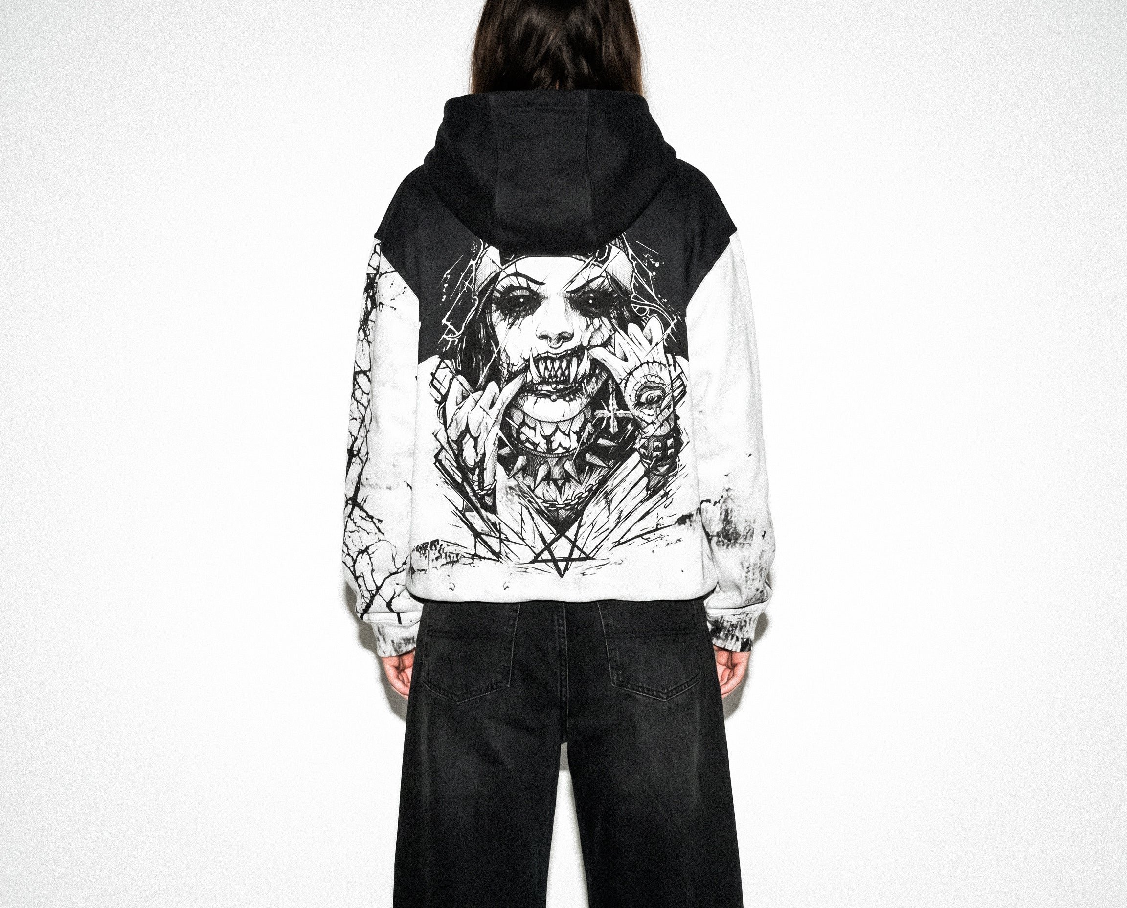 Attitude (Half Half) - Oversized Hoodie (350GSM)