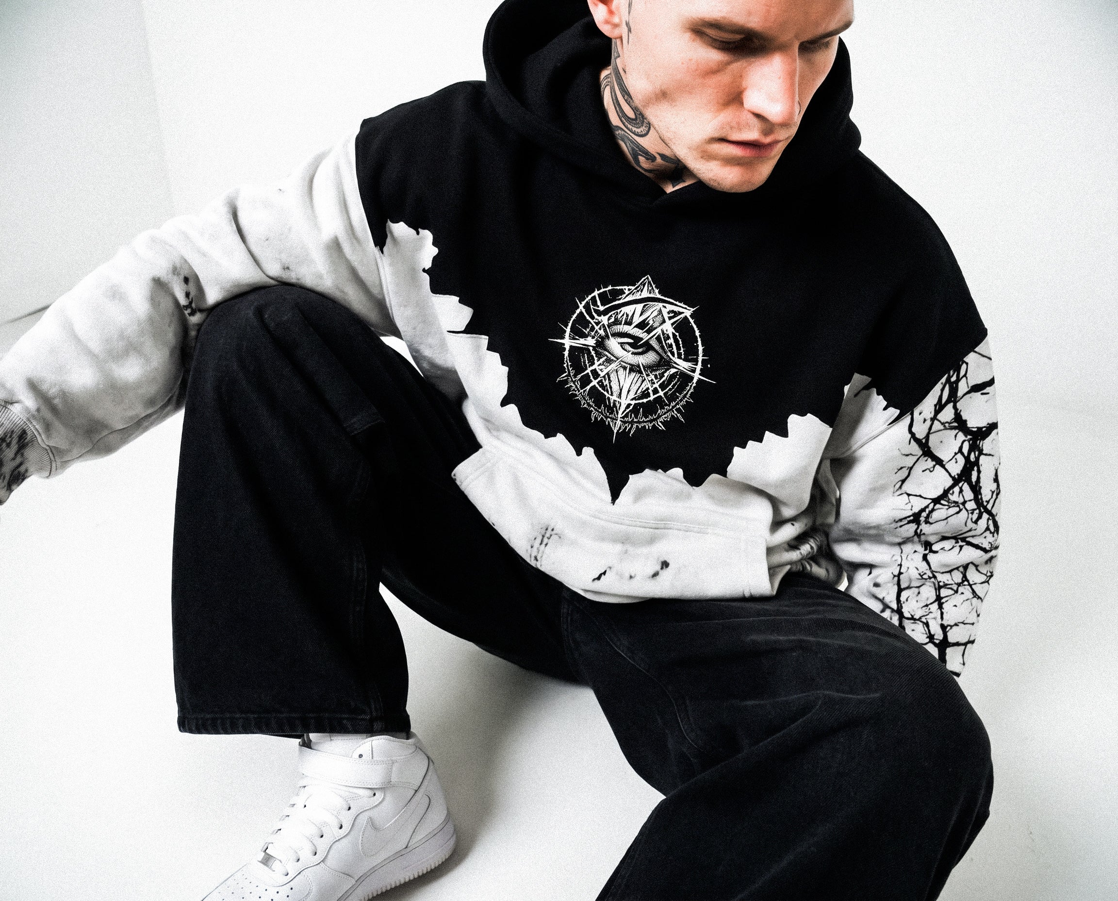 Attitude (Half Half) - Oversized Hoodie (350GSM)