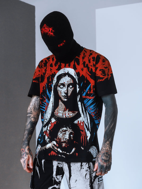 Baptized In Blood (Black) - Regular T-Shirt (200GSM) Lifestyle Image
